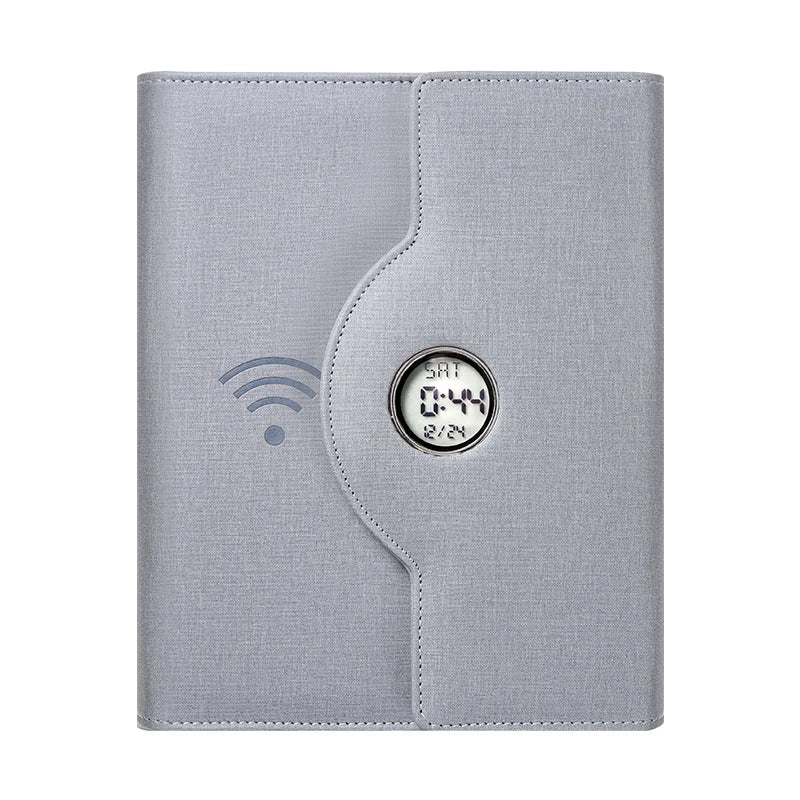 Custom A5 PU Leather Portable Notebook New Design 8000mah Wireless Charger Power Bank Logo LED Light Agenda Diary USB Promotions