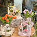 Gift Box PET Transparent Mini Portable Mother's Day Valentine Square Packaging Flower Box with Handle