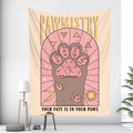 Tarot Card Cat Paw Psychedelic Scene Home Decoration Art Tapestry Hippie Bohemian Decoration Bedroom Bed Sheet Tapestry