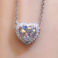 CAOSHI Trendy Jewelry Silver Plated Heart Cut Crystal Pendant Choker Wedding Bridal Necklaces for Women