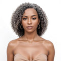 Remy 200 Density 13x4 Short 100 Percent Salt and Pepper Gray Glueless Pre Styled European Human Hair Wigs MegaBDM