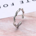 925 Pure Silver Opening Ring Temperament Bamboo Festival Retro Rings Pure Silver Ornaments Wholesale
