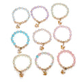 Multicolor Beads Bracelet Exquisite Transparent Crystal Glasses Beads Butterfly Drop Charm Bracelet