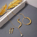 2024 Design Feel Wheat Ear Pearl Necklace Earrings Bracelet Necklace Light Luxury High-end Hot Selling Jewelry Set
