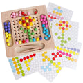 Montessori 1:8 Scale Stacked Educational Toy Wooden Fine Motor Training Board Game DIY Elimination Bead Clip Building Block Sets