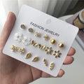 2025 New Hot Selling Fashion Pearl Flower Leaf Star Butterfly Women Jewelry Earrings Set Jewelry Earrings Set