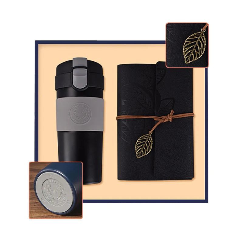 Hot Sale Promotion for Father's Day Custom Logo Fashion Business Gift Set with Coffee Mug and Notebook