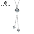 Amulet Gift 925 Sterling Silver 1.0ct Round Moissanite 1ct 6.5mm Moissanite Y Shaped Pendant Necklace Christmas