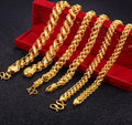Waterproof Jewelry Bead 24K Color Gold Plated Thai Necklace Men's Necklace Chain Snake Bone Chain