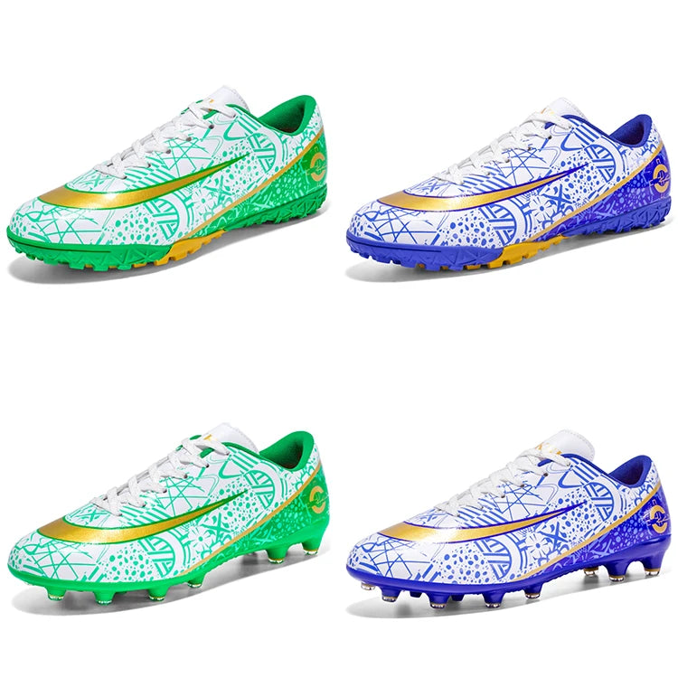 Unisex Hot Sale Leather Upper Chuteira Campo Comfortable Non-Slip Cushioning FG TF Football Cleats Soccer Shoes