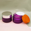 1.7 Ounce Frosted Purple 50ml Face Cream Jar With Gold Aluminum Lid for Skin Care Cream