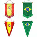 Custom Logo Double-Sided Sublimation Waterproof Anti-Wrinkle Adjustable Triangle Pennants Printing Polyester Fabric Mini Flag
