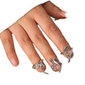Fashion Women Metal Alloy Jewelry Geometric Fingernails Ring Silver Nail Decoration Opened Adjustable Knuckle Finger Rings