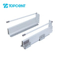 TOPCENT  Soft Closing Metal Box Drawer System Metal Kitchen Drawer Slides with Round Rod