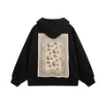Customized High-Quality 100% Cotton Retro Cashew Nut Paste Cloth Print Hoodie Men's Hip Hop Loose Couple Cardigan Coat Hoodie
