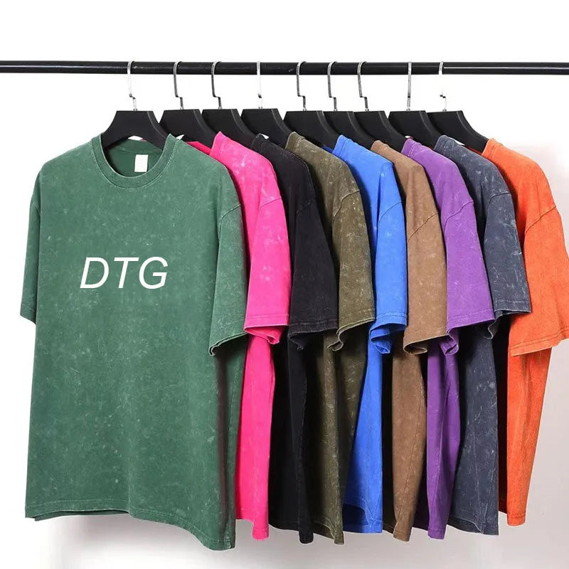Wholesale Spring Summer New Heavyweight 100% Cotton Loose Vintage t Shirt Custom Men Vintage Oversized Tshirt