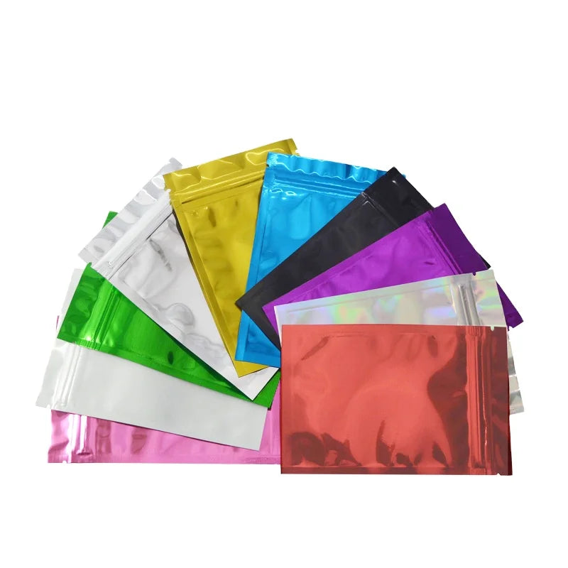 Multi Color 25G Small Three Side Seal Zipper Aluminum Foil Mylar Packaging Bag