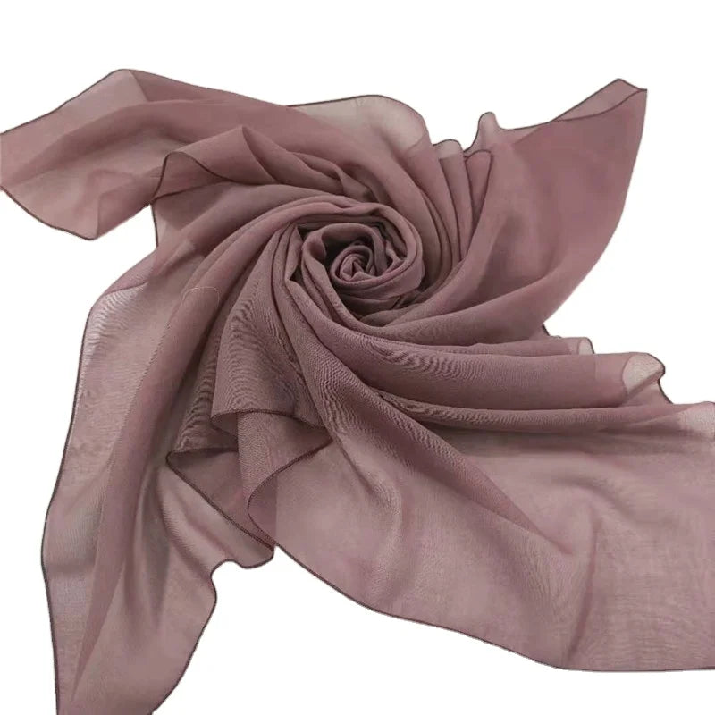 Factory Wholesale Dyed Voile Scarf Plain Bawal Hijab Shawl High Twist Japanese Quality Popular on Market