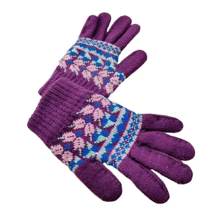 Other Gloves & Mittens Black Winter Gloves logo Wholesale Warm Women Knit Winter Knitted Gloves