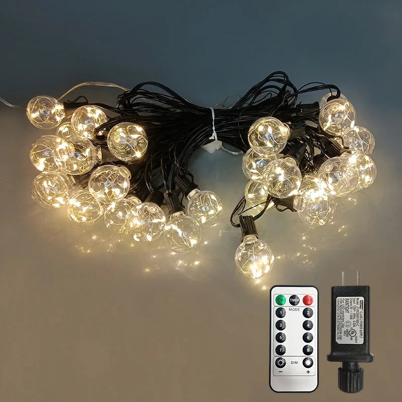 JAIYI Solar Light Outdoors Garland Bulbs String Lights Bulb Outdoor LED Solar Lamp for Garden Shatterproof E12 G40 Plastic PET