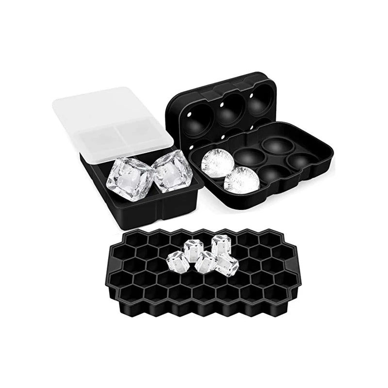 3 Packs BPA Free Eco-Friendly Easy Release Mini Ice Cubes Silicone Ice Cube Tray Set