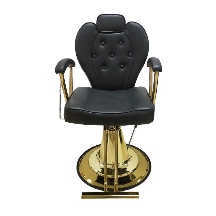 Modern Synthetic Leather Barber Chair-Reclining Height Adjustable Durable Salon Furniture for Workshop Use