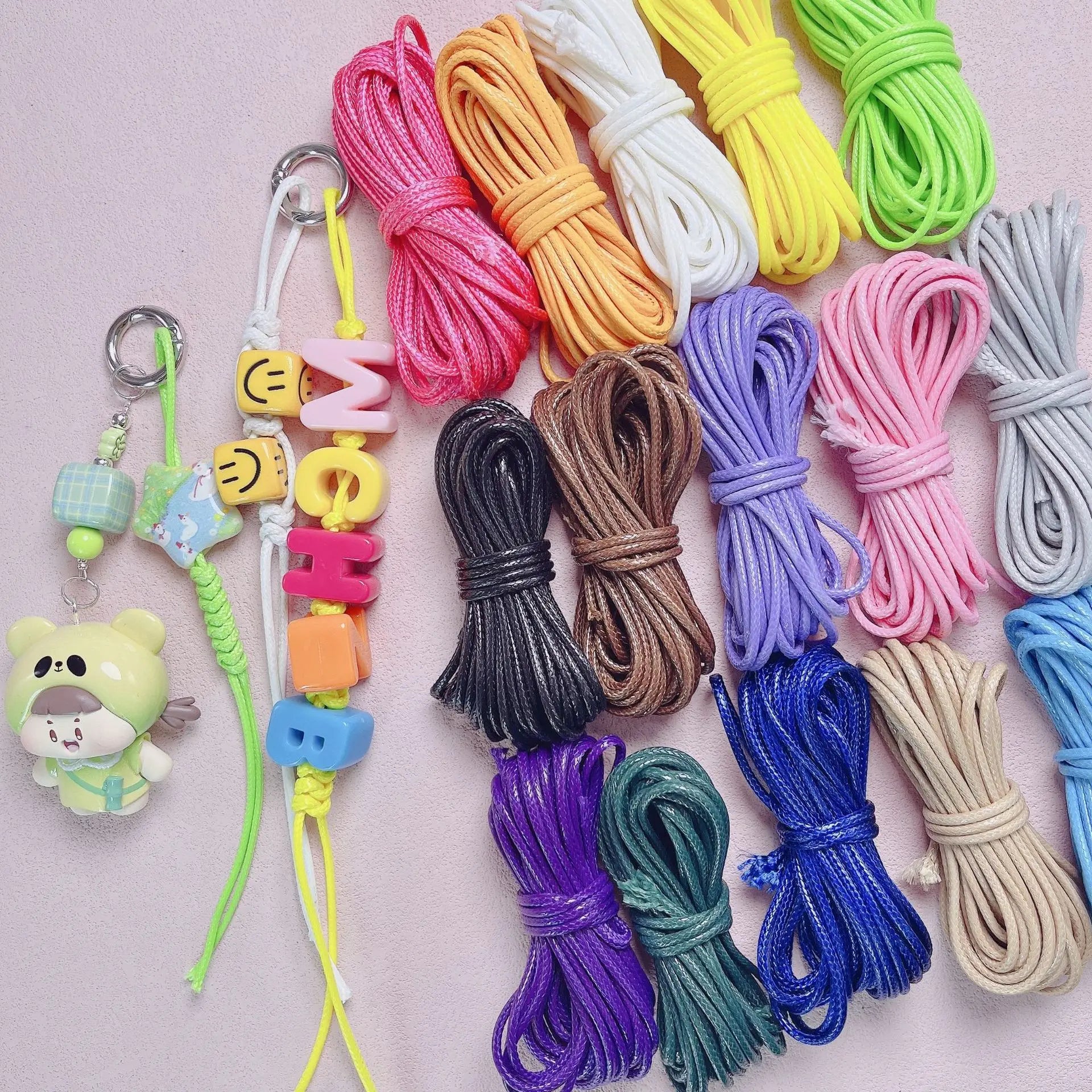 5M 2mm Korea Wax Line Leather Rope Beaded Material Handmade DIY Mobile Phone Chain Necklace Bag Hanging Jewelry