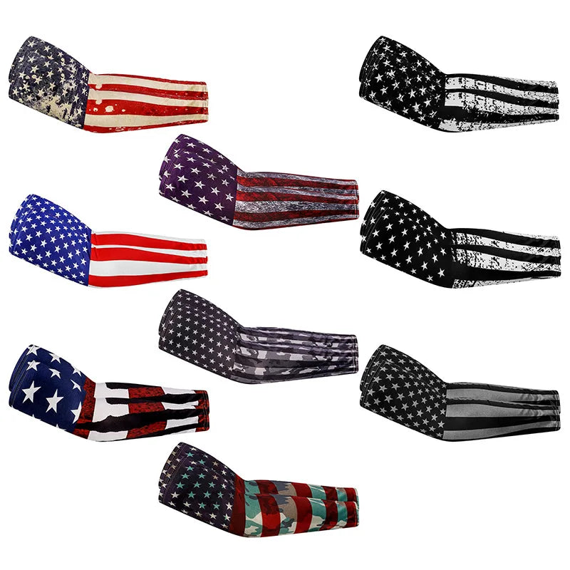 Custom Summer UV Sun Protection Sports Compression Football Volleyball Cycling Running Arm Sleeves