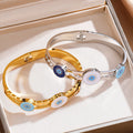 2023 New Fashionable Stainless Steel Evil Eyes Gold Plated Charm Jewelry Bracelets