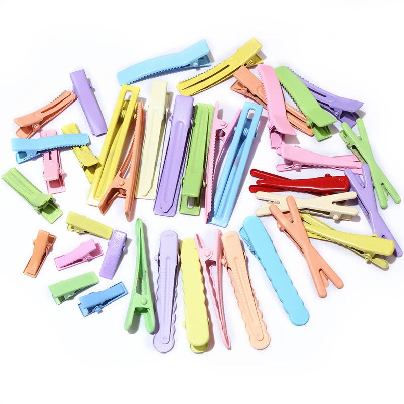 50pcs Random Colors Mix Crocodile Hairpin Hair Clips Hairpins  DIY Jewelry Making Accessories Findings