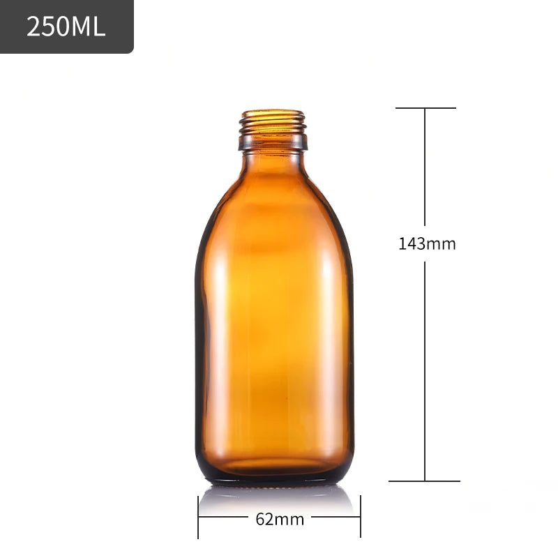 200ml Amber Empty Oral Liquid Glass Bottle Pharmaceutical Syrup Glass Bottle With Lid