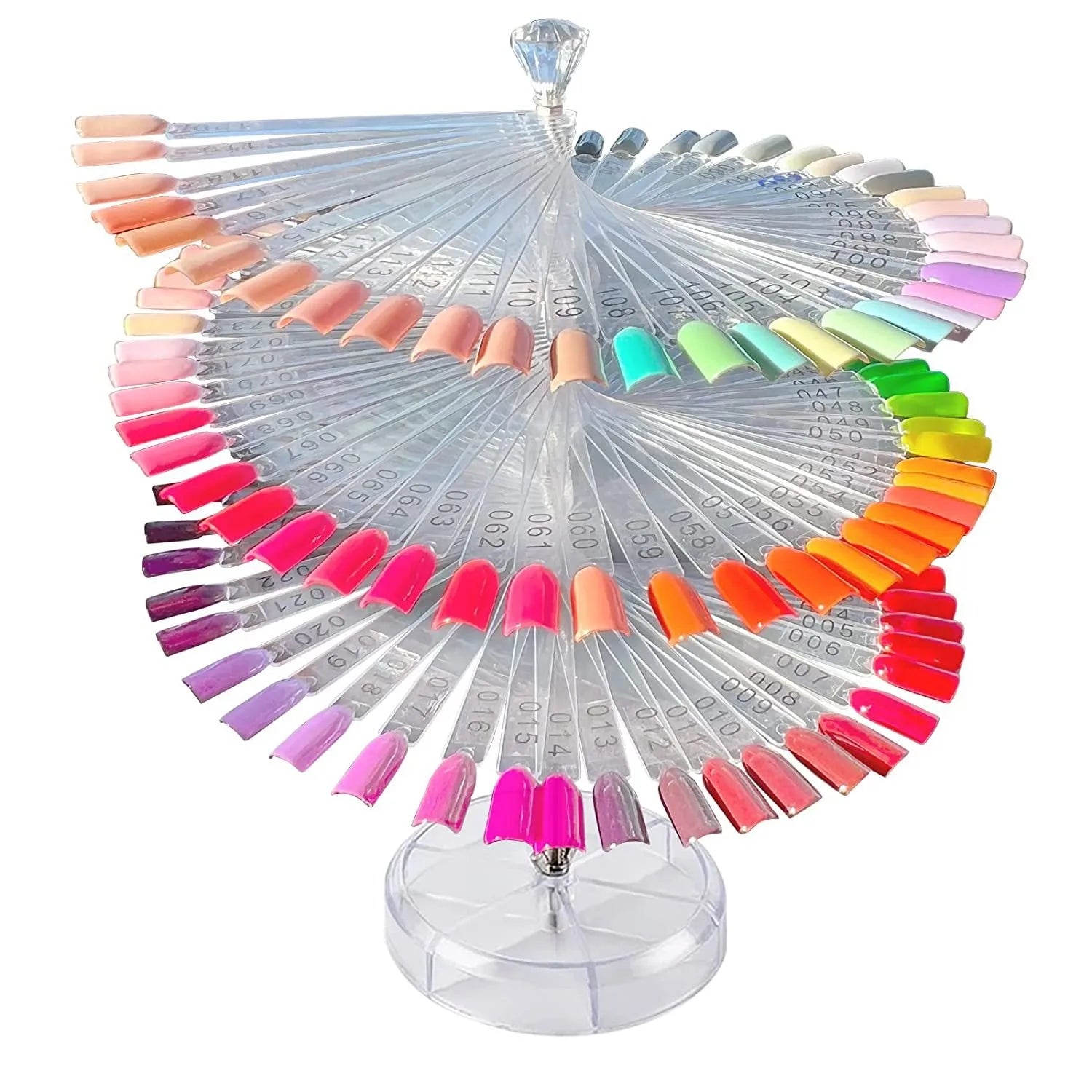 120 Color Rotating Display Rack Detachable 1Card Rack with Three Optional Fan Shaped Color Cards for Nail Supplies