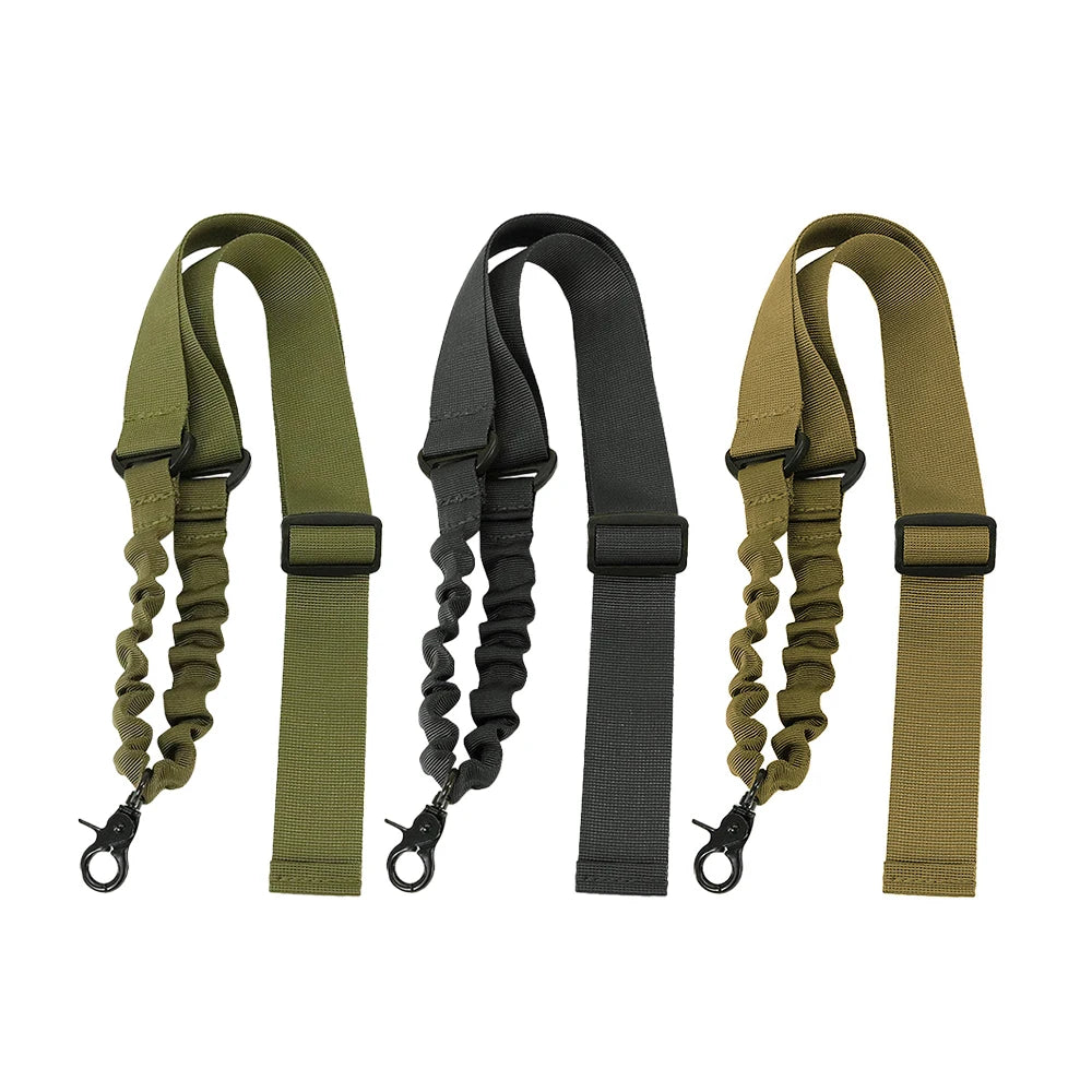 Tactical Single Point Gun Sling Adjustable Bungee Shoulder Strap Quick-Release Traditional Gun Rope with Anti-Slip