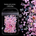 100Pcs/bag 3D Heart Bear Bow Ribbon Nail Rhinestone Flower Butterfly Pearl Nail Art Charms Jewelry Nail Decoration Supplies