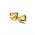 Luxury Heart Zircon Stones Gold Plated Rhodium Plated Stainless Steel Trendy Stud Earrings Unisex Wholesale Bulk