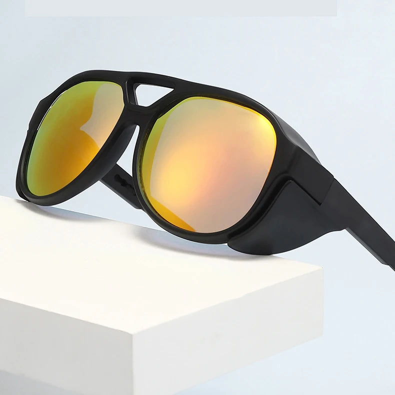 Sunray Punk Safety Sunglasses for Running Riding Retro PC Blue White Red-UV400 Protection Custom Logo Fashionable for Men Women