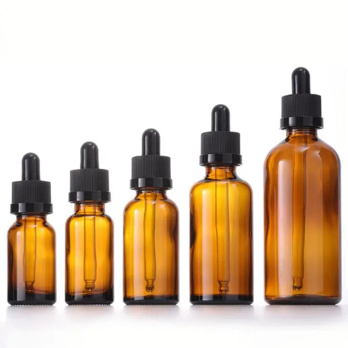 5Ml 10Ml 15Ml 20Ml 30Ml 50Ml 100Ml Amber Empty Essential Oil Glass Bottle With Press Screw Child Proof Cap Orifice Reducer and