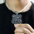 Ready to Ship Biker Jewelry Vintage 316 Stainless Steel Mother Road USA Highway Route 66 Pendants Necklace for Men