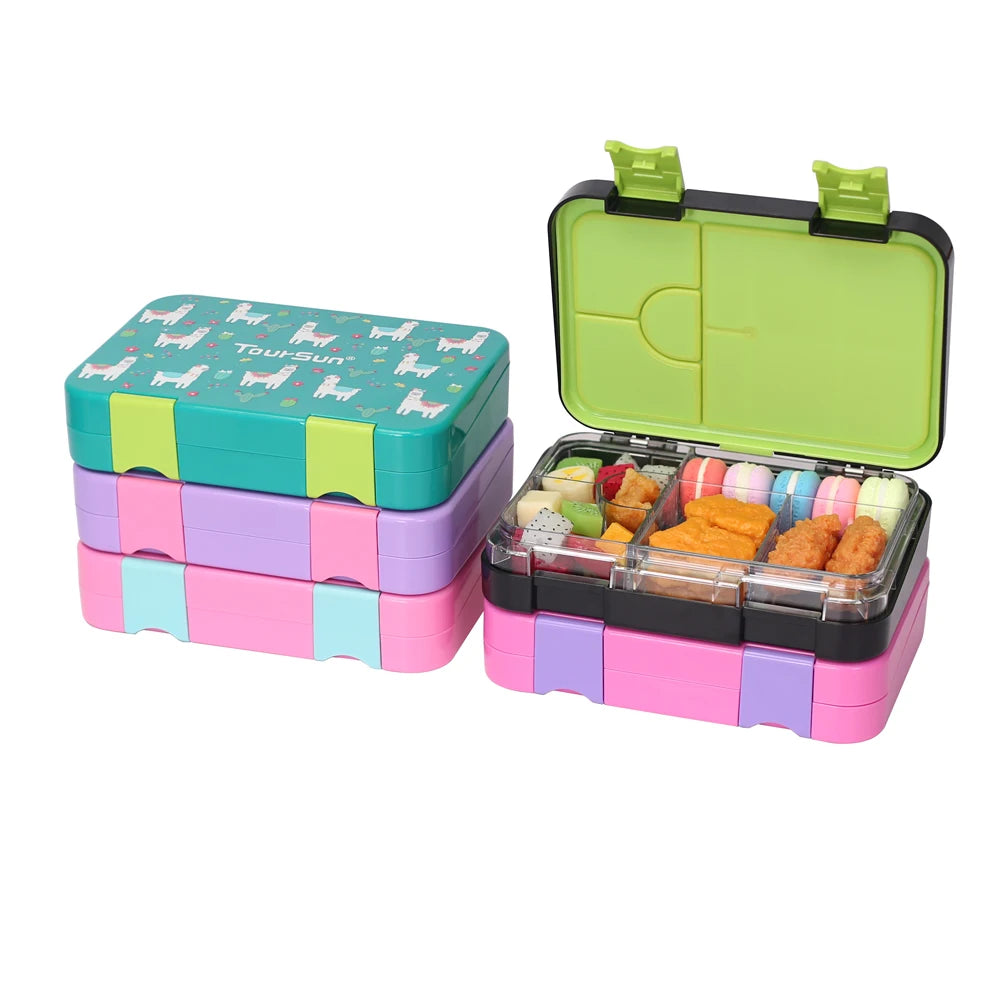 Leakproof Lunch Box  Custom logo 6 Compartment Tritan Bento Kids Lunch Box