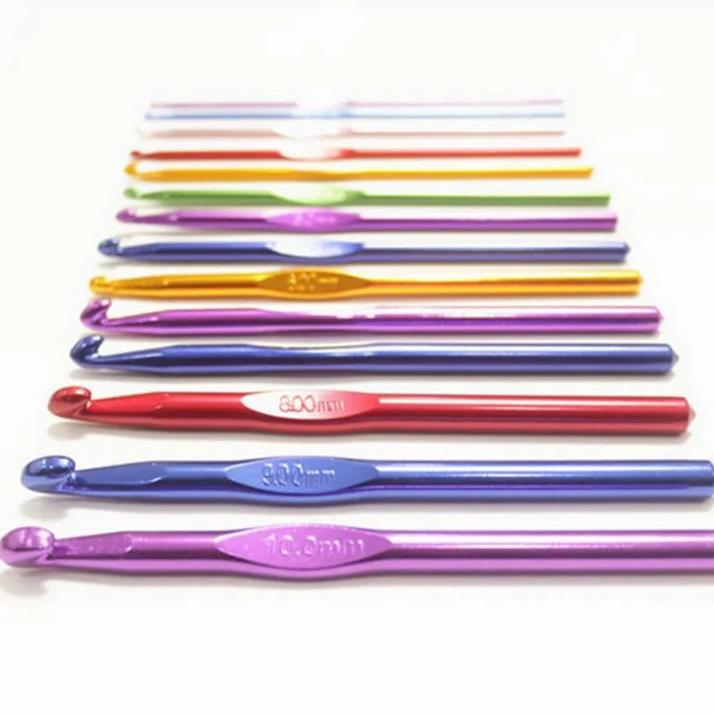 14 Sizes Stainless Steel Crochet Hooks Set Knitting Needles DIY Household Arts Craft Stitch Markers Sewing Tools Accessories
