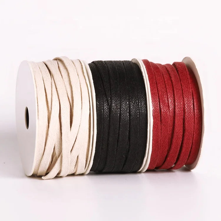 Floral Design Single Face Flat Waxed Cotton Ribbon for Christmas Gift Decorating Craft Floral Design