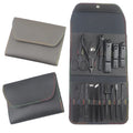 Professional 16pcs Stainless Steel Nail Clipper Cutter Trimmer Ear Pick Grooming Kits Leather Manicure Set Pedicure Toe