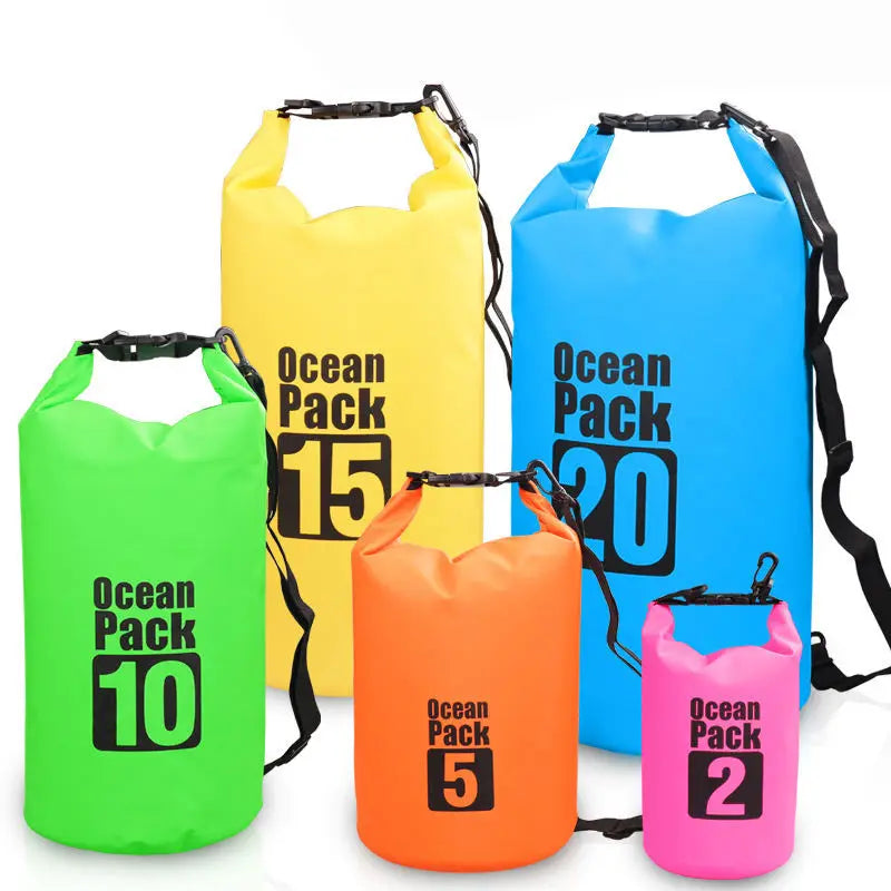 Mingchan 2L 5L 10L 15L 20L 30L Outdoor Floating Roll Top Kayak Boat Sack Gear Backpack PVC Waterproof Dry Bag