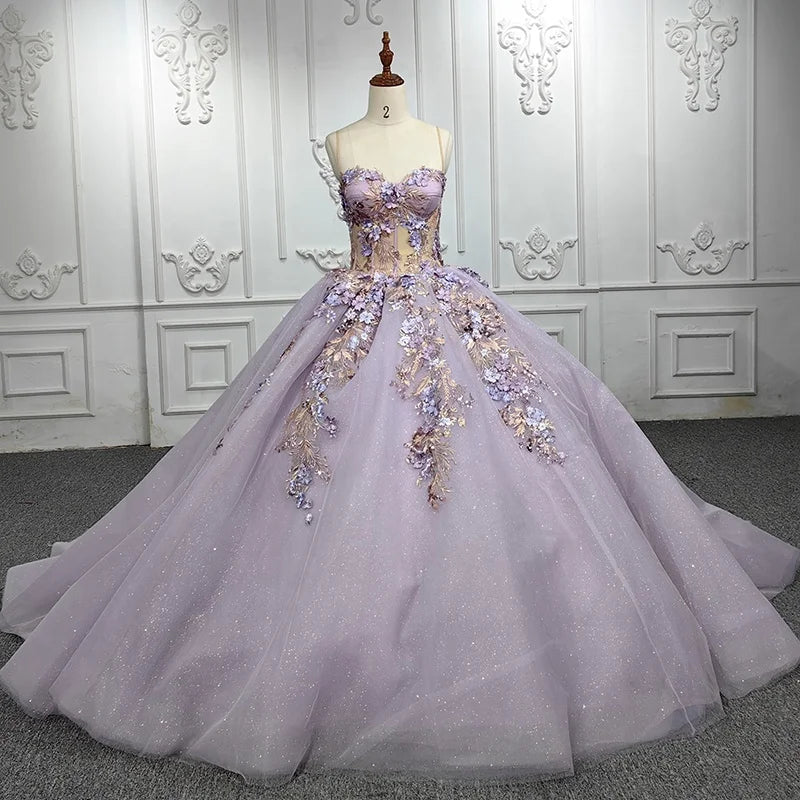 For Jancember 5692 Women's Elegant Spaghetti Straps Evening Dress Purple Sleeveless Beading Crystal Appliques Natural Parties