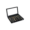 Dustproof Velvet Necklace Tray for Jewelry with Clear Lid Display Case for Necklaces Pendant Bracelet