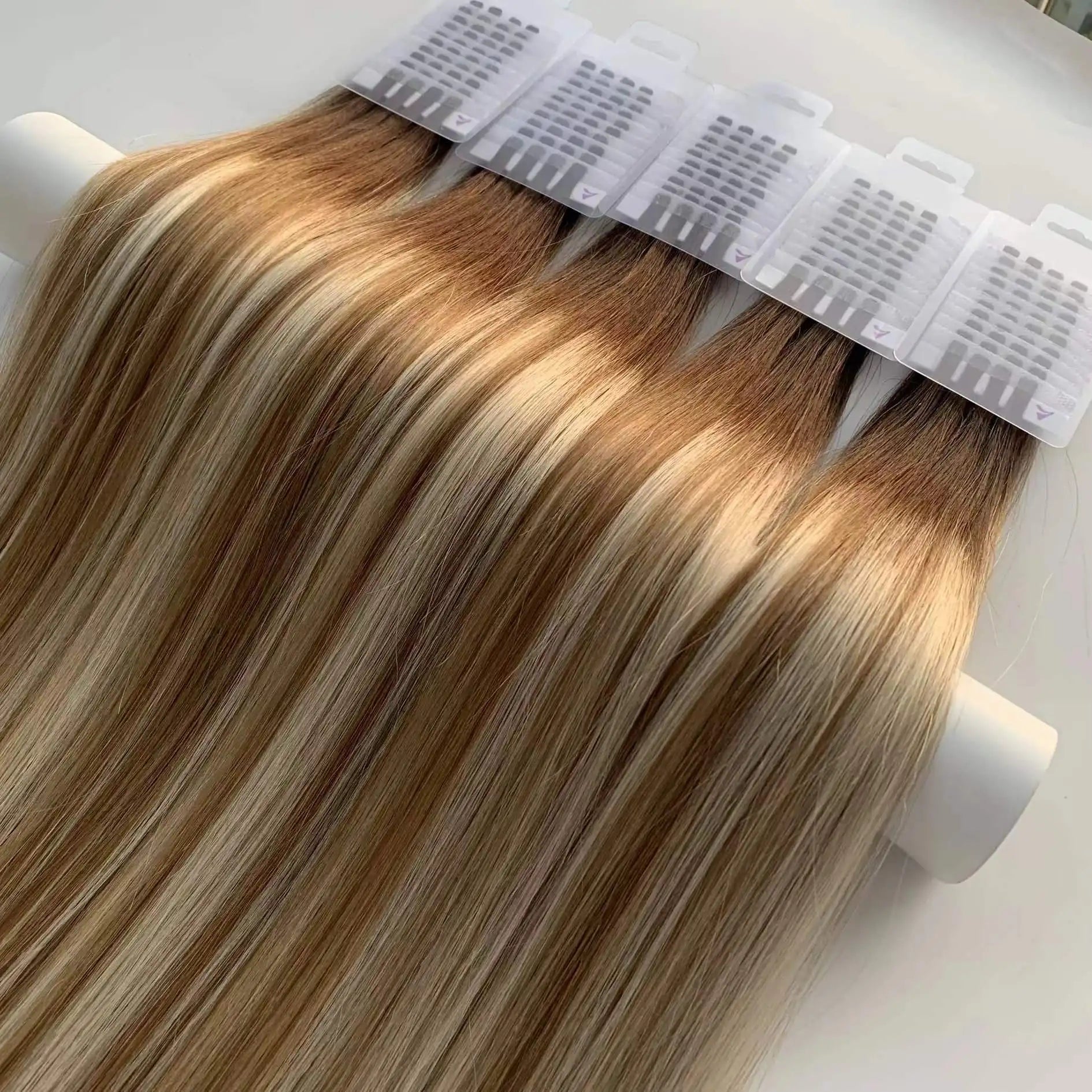100g UV Glue Mega Curly 18-20 Inch Indian Remy Tape Hair Extensions V-Light Full Hair Extension Kit with Wire Wire Machine
