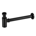 Bottle Trap Brass 1/4 Round Bottle P-Trap Basin Sink Waste Traps Drain Tube Kit Adjustable Height Matte Black