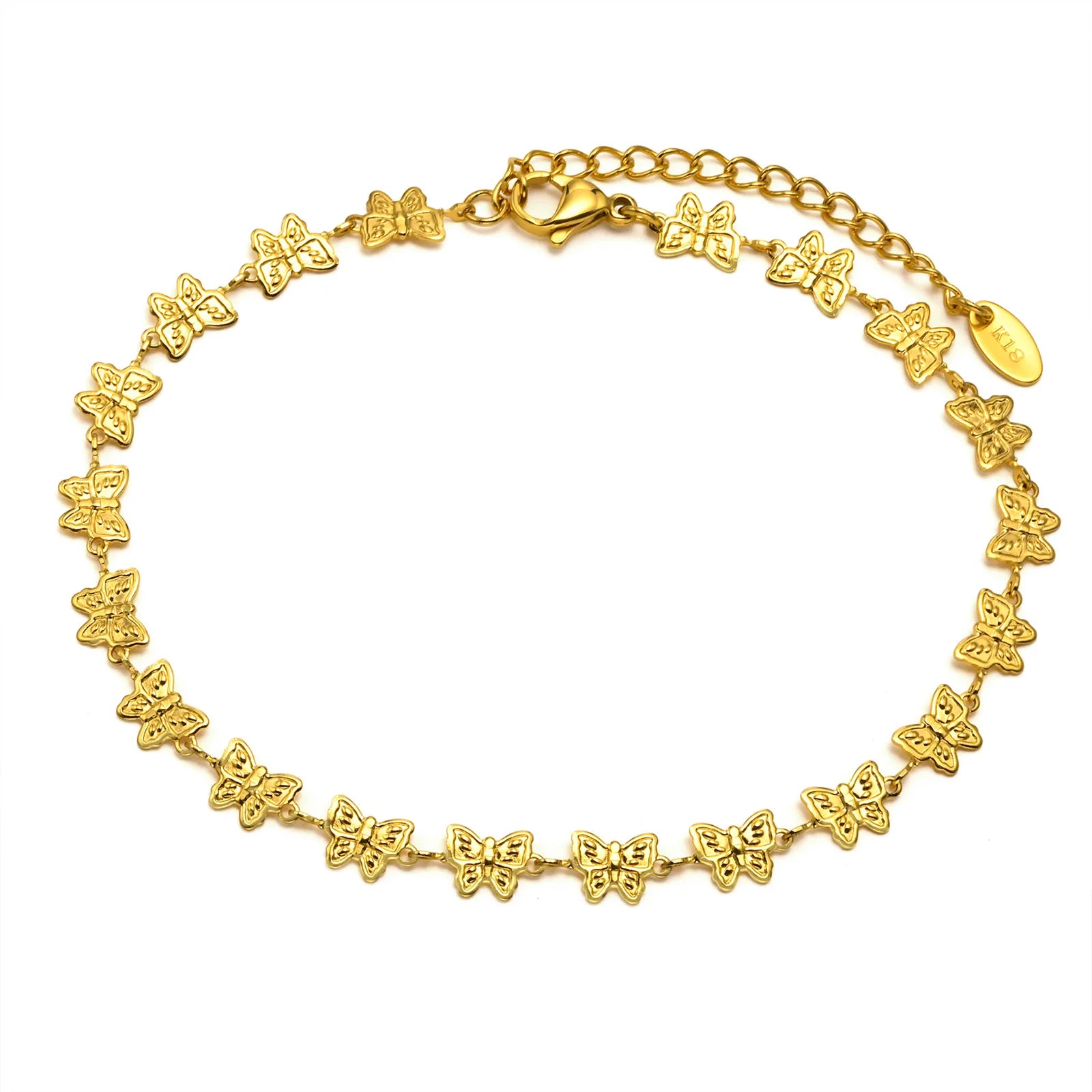 Personalized Anklets for Women Fashion Jewelry Stainless Steel butterfly Heart Charm Gold Plated Foot Anklets No Fade