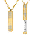 Custom Name Hidden Pendants for Women Personalized Stainless Steel Bar With Zircon Necklace Engraved Lover Valentines Gifts