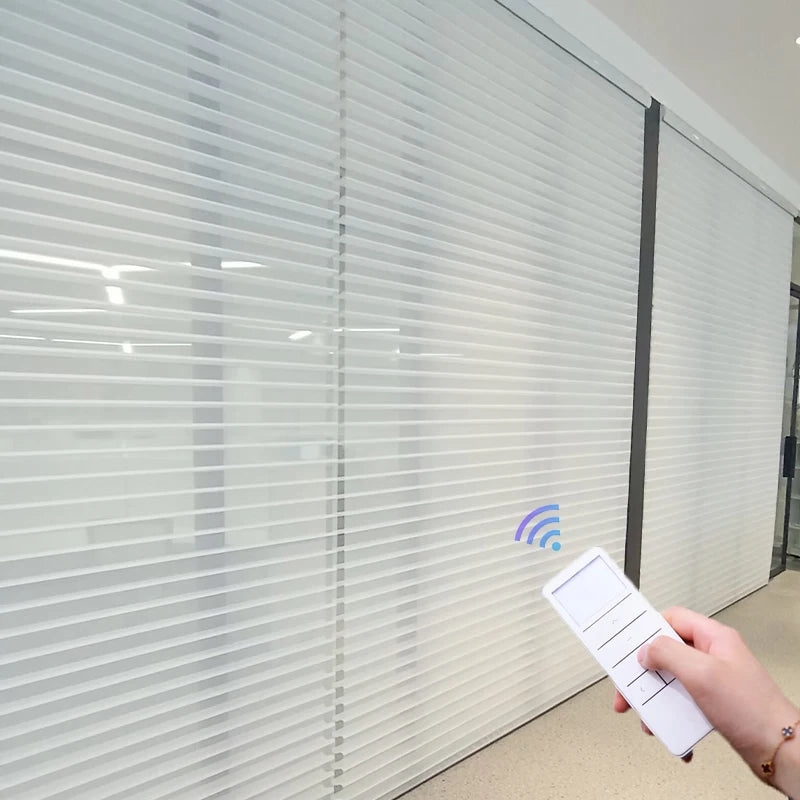 Auto Shangri-La Blinds Serenity Shade Rechargeable Triple Blinds Custom Size Motorized Shangri-La Blinds for Windows